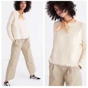 Madewell Stitchmix Pullover Cream Knit Sweater